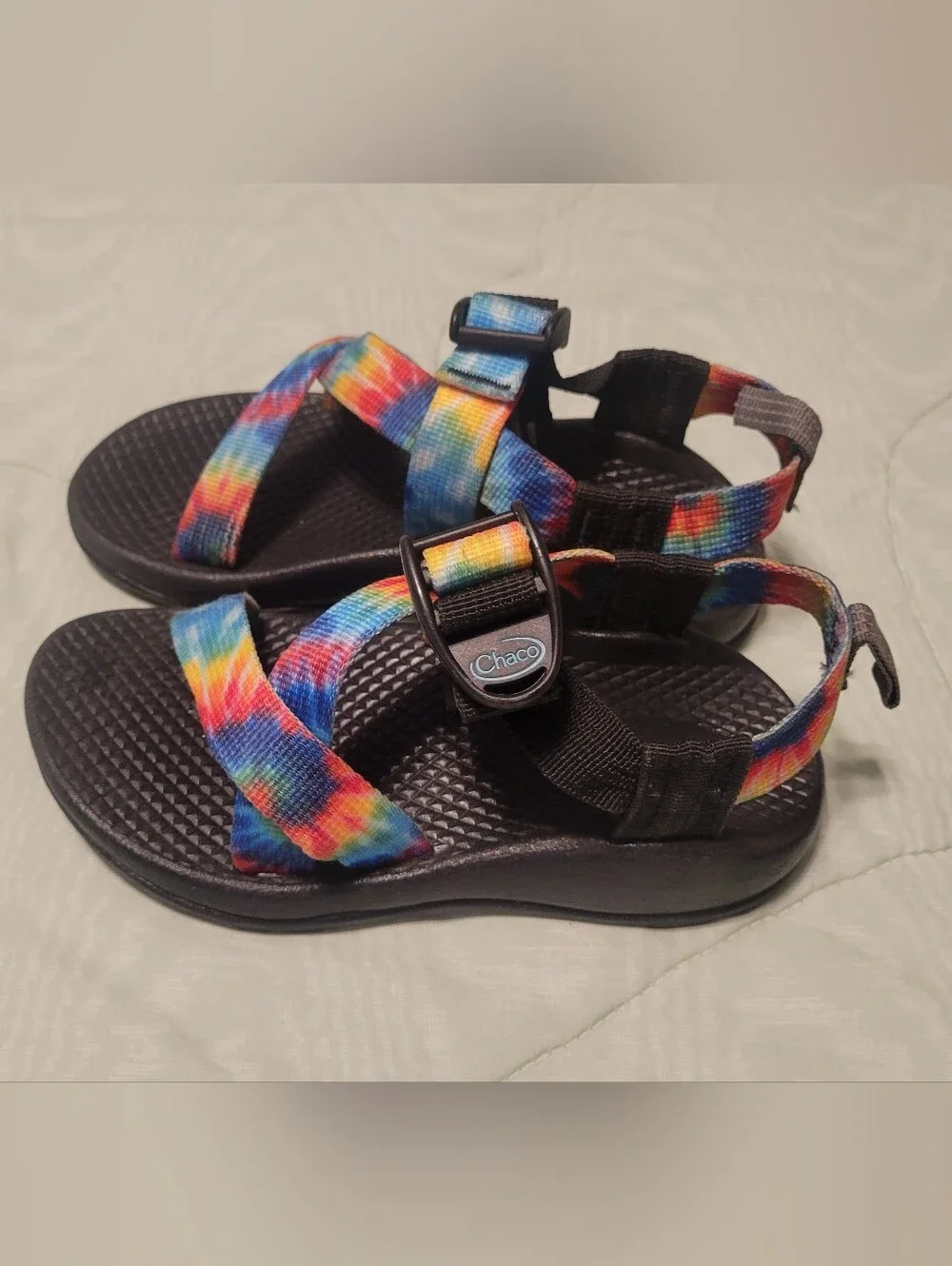Chaco Kids' Z/1 EcoTread Sandal in the TIe Dye pattern. Little Kids Size 11